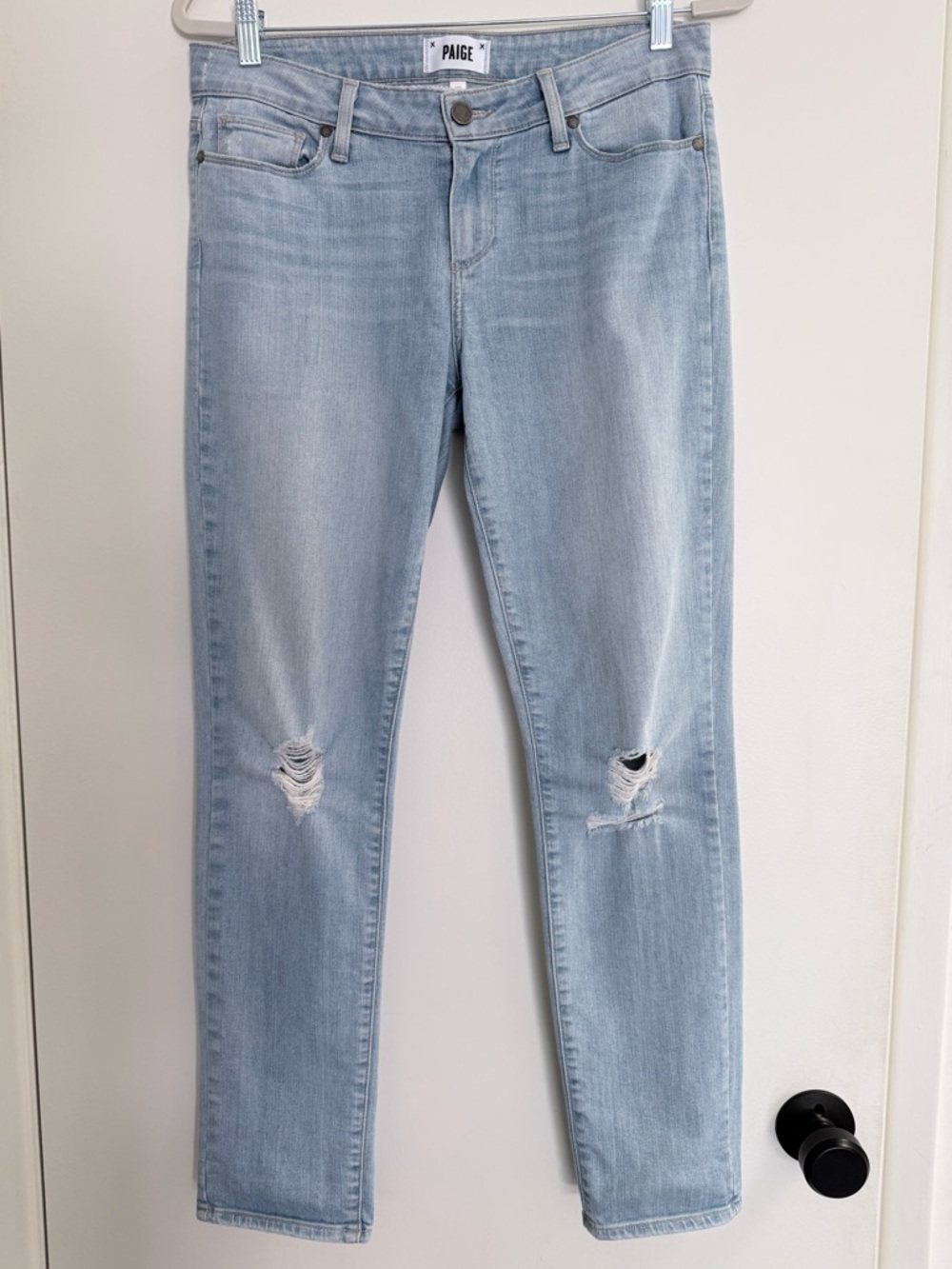 PAIGE Skyline Ankle Peg Jeans - Pale Blue